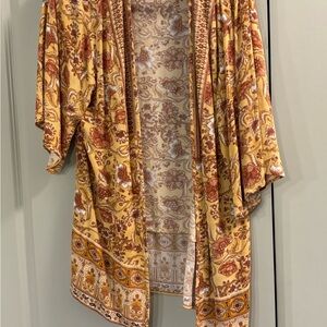 Knox Rose Beige and Brown Floral Kimono